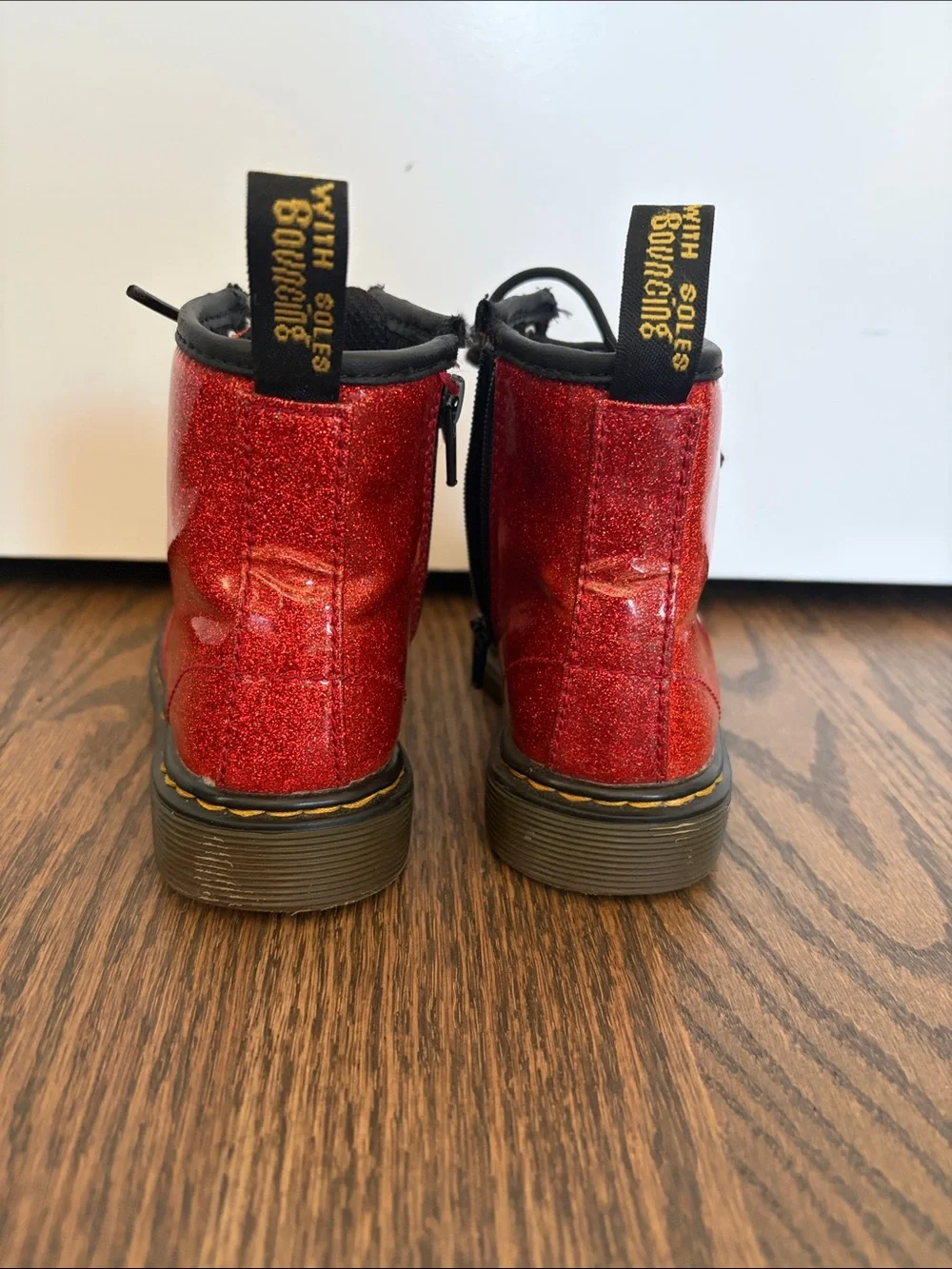 Dr. Martens red glitter